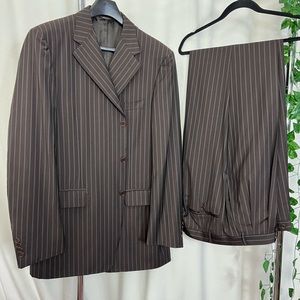 CANALI Made In Italy Striped Super 120’s Wool Suit Size EU 54 Size 44 US
